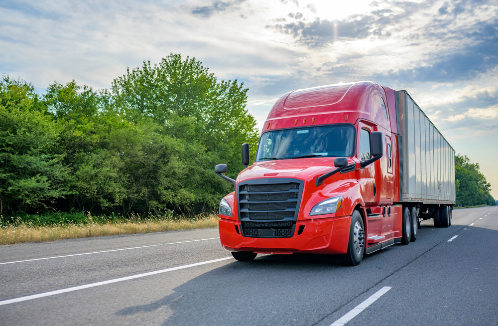 red rigid truck