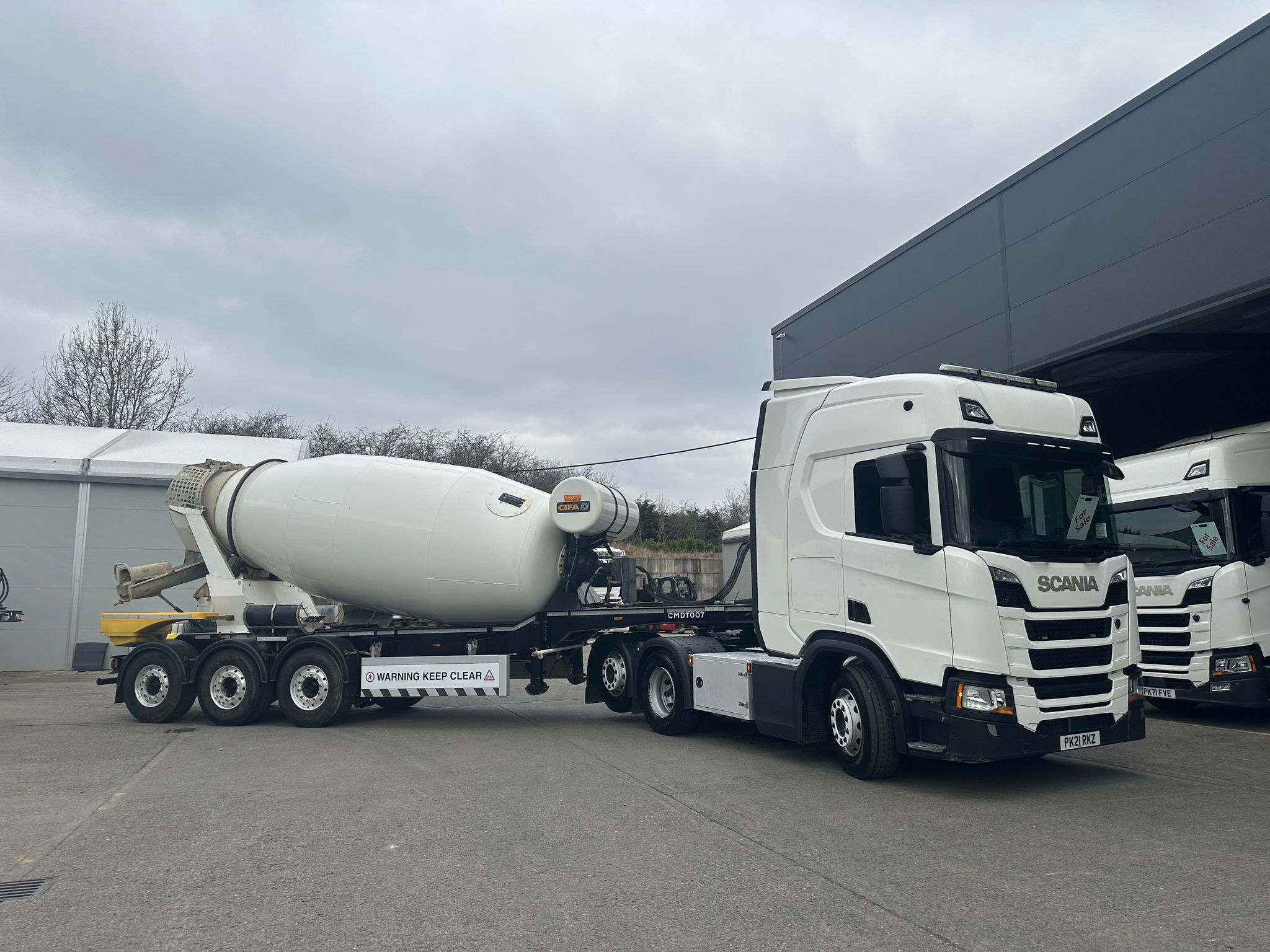 2021 21 Plate SCANIA R450 Highline Tag Axle with Live Drive complete with a Cement Mixer Trailer – PK21RKZ
